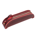 W-T18 Astuccio per matite con cerniera in vera pelle vintage fatto a mano, Black, Brown, Wine Red, Coffee, Ink Green, Blue