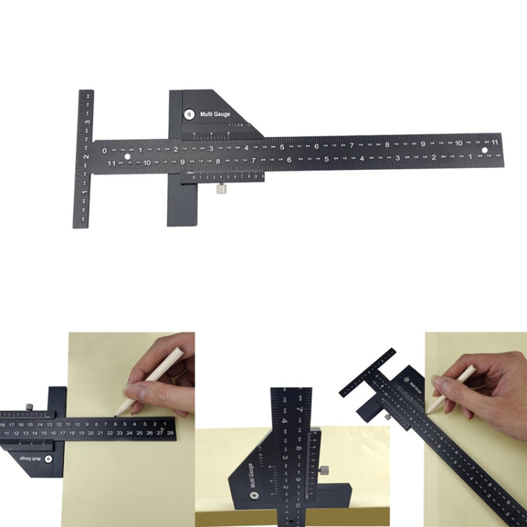 T072 Righello per marcatura multifunzionale in lega di alluminio per la lavorazione del legno, T072