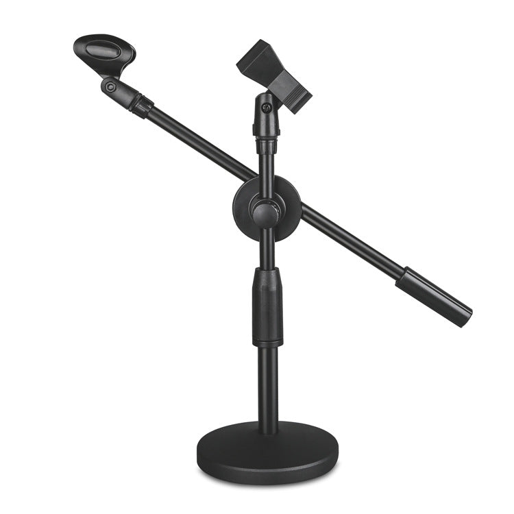 LKT-300 30-65 cm Supporto per doppio microfono con base a disco completamente in metallo, dimensioni:, 140mm Base, 160mm Base