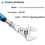 Chiave a cricchetto per bagno con chiave a cricchetto pieghevole multifunzionale da 10 pollici, 10 Inch Folding Wrench