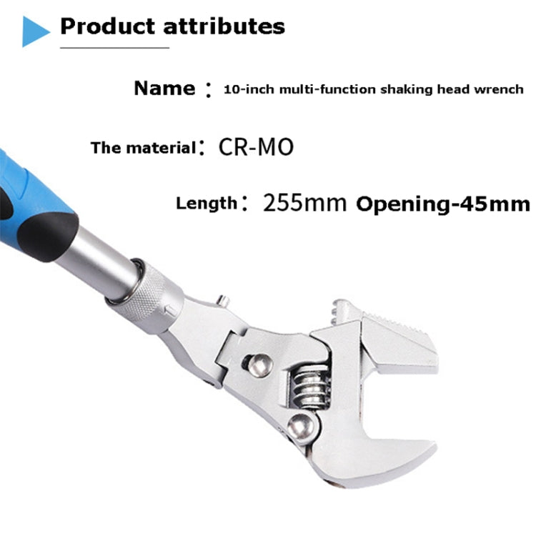 Chiave a cricchetto per bagno con chiave a cricchetto pieghevole multifunzionale da 10 pollici, 10 Inch Folding Wrench