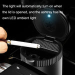 Posacenere per auto a LED con coperchio