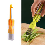 Pelapatate multifunzionale per cipolle verdi da 5 pezzi, Green, Yellow, Orange