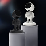 Staffa per auto da astronauta TOPFREE Staffa per telefono per auto con navigazione in pasta adesiva magnetica, White, Black