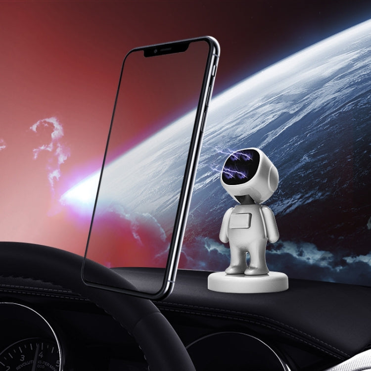 Staffa per auto da astronauta TOPFREE Staffa per telefono per auto con navigazione in pasta adesiva magnetica, White, Black