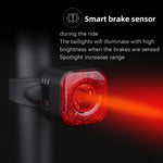 MEROCA XC02 Fanale posteriore intelligente a induzione del freno sensibile alla luce, Cushion Mounting, Pipe Mounting