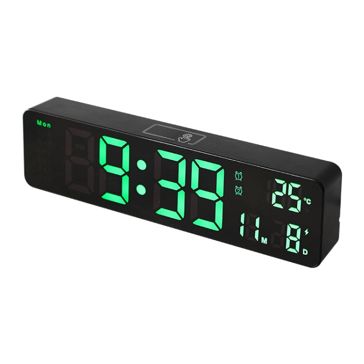 Sveglia digitale a LED 6625D Sveglia con display della temperatura del timer da tavolo luminoso, Black Shell Green Light, Black Shell White Light