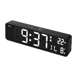 Sveglia digitale a LED 6625D Sveglia con display della temperatura del timer da tavolo luminoso, Black Shell Green Light, Black Shell White Light