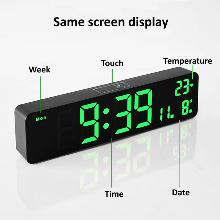 Sveglia digitale a LED 6625D Sveglia con display della temperatura del timer da tavolo luminoso, Black Shell Green Light, Black Shell White Light