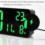 Sveglia digitale a LED 6625D Sveglia con display della temperatura del timer da tavolo luminoso, Black Shell Green Light, Black Shell White Light