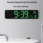 Sveglia digitale a LED 6625D Sveglia con display della temperatura del timer da tavolo luminoso, Black Shell Green Light, Black Shell White Light