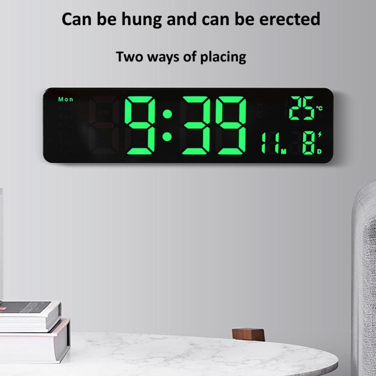 Sveglia digitale a LED 6625D Sveglia con display della temperatura del timer da tavolo luminoso, Black Shell Green Light, Black Shell White Light
