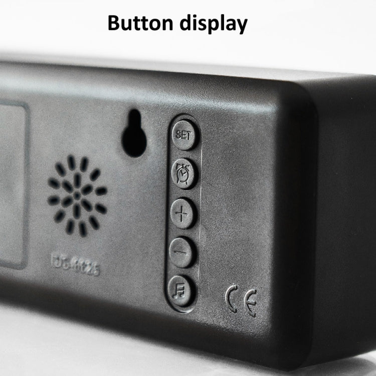 Sveglia digitale a LED 6625D Sveglia con display della temperatura del timer da tavolo luminoso, Black Shell Green Light, Black Shell White Light