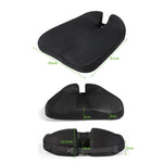 QFC060 Cuscino del sedile antiscivolo in memory foam per auto a forma di V, Black, Khaki, Grey
