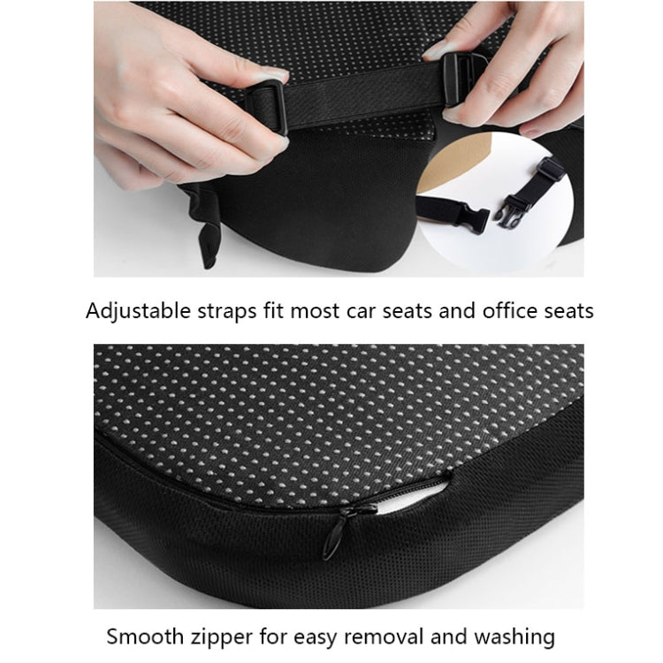 QFC060 Cuscino del sedile antiscivolo in memory foam per auto a forma di V, Black, Khaki, Grey