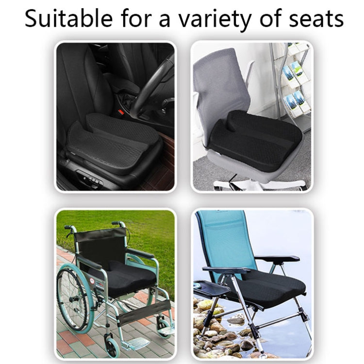 QFC060 Cuscino del sedile antiscivolo in memory foam per auto a forma di V, Black, Khaki, Grey
