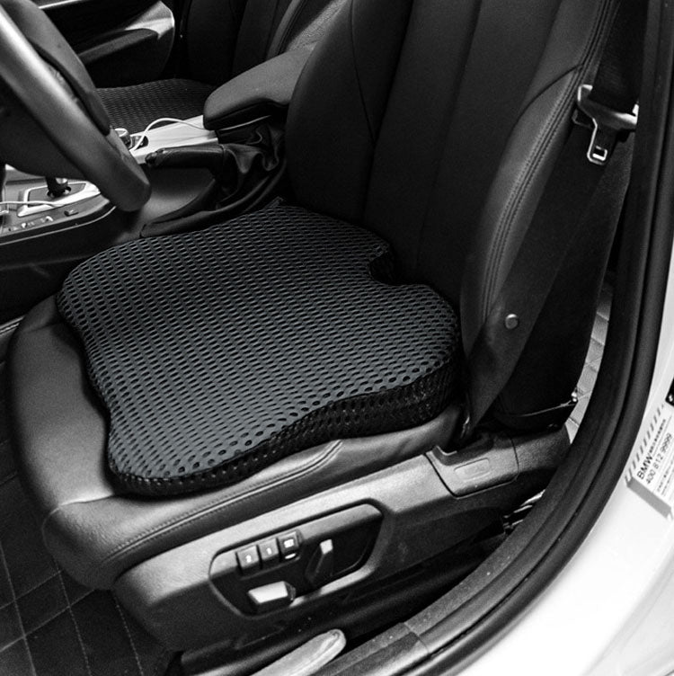 Cuscino per seggiolino auto in memory foam traspirante e addensato, QFC047 Black, QFC047 Gray