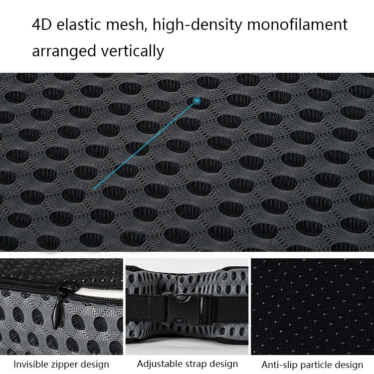 Cuscino per seggiolino auto in memory foam traspirante e addensato, QFC047 Black, QFC047 Gray