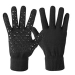 2 paia di guanti caldi lavorati a maglia touch screen in velluto spesso, Free Size
