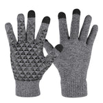 2 paia di guanti caldi lavorati a maglia touch screen in velluto spesso, Free Size