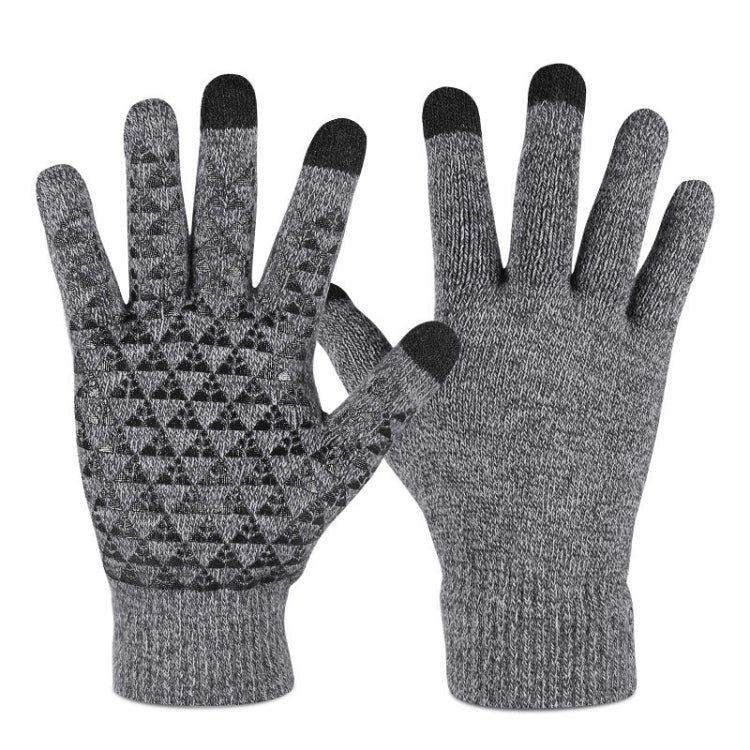 2 paia di guanti caldi lavorati a maglia touch screen in velluto spesso, Free Size