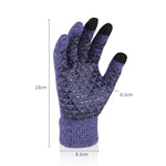 2 paia di guanti caldi lavorati a maglia touch screen in velluto spesso, Free Size