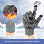 2 paia di guanti caldi lavorati a maglia touch screen in velluto spesso, Free Size