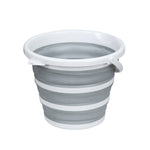Secchio in silicone pieghevole portatile da esterno per la casa, Gray 10 Liters, Blue Yellow 10 Liters