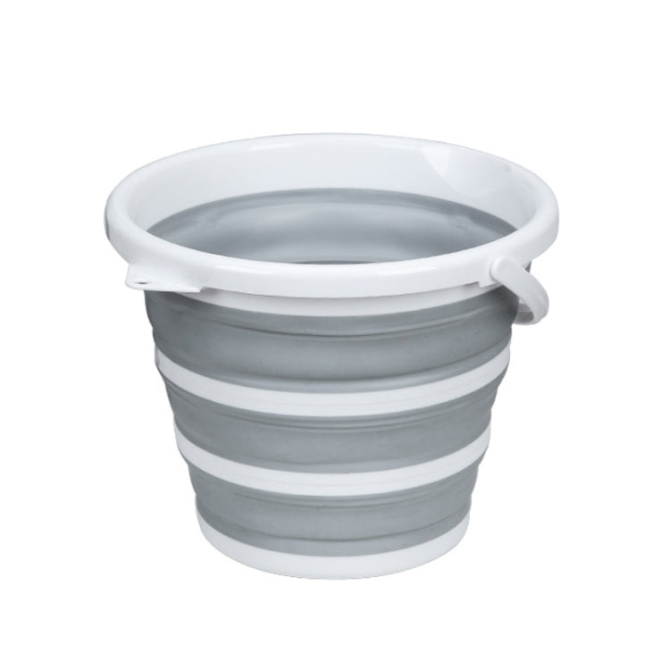 Secchio in silicone pieghevole portatile da esterno per la casa, Gray 10 Liters, Blue Yellow 10 Liters
