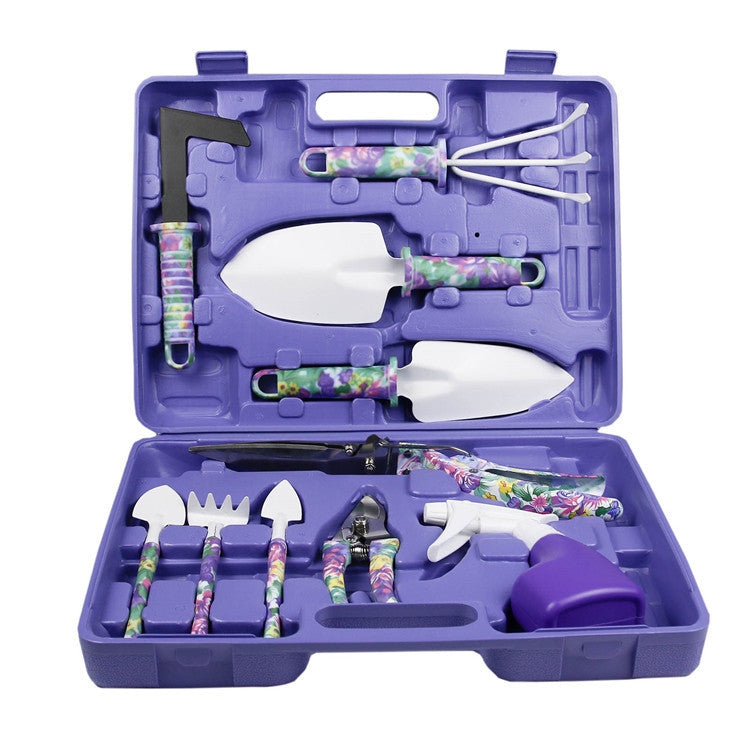Set attrezzi da giardinaggio 10 pezzi con custodia