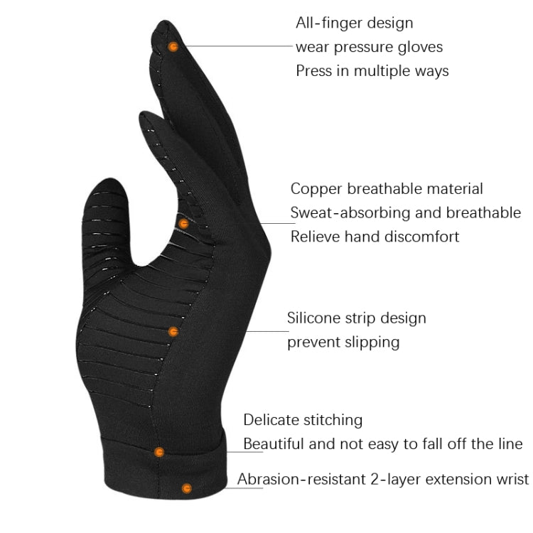 Guanti antiscivolo per sport fitness a pressione in fibra di rame, dimensioni:, S, M, L