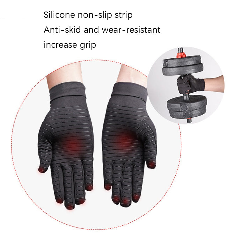 Guanti antiscivolo per sport fitness a pressione in fibra di rame, dimensioni:, S, M, L