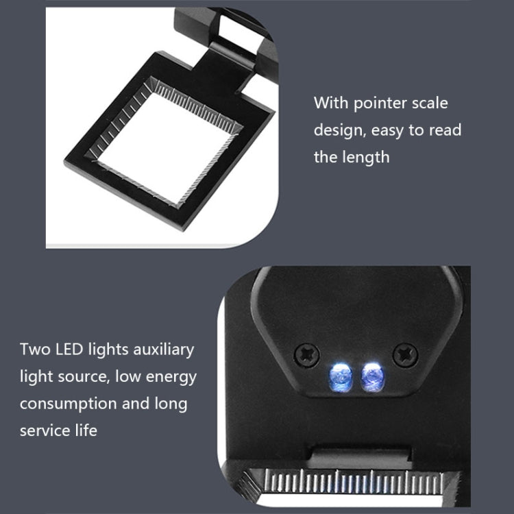 Lente d'ingrandimento pieghevole con doppia luce LED 10X