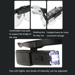 Lente d'ingrandimento occhiali ricaricabile con LED