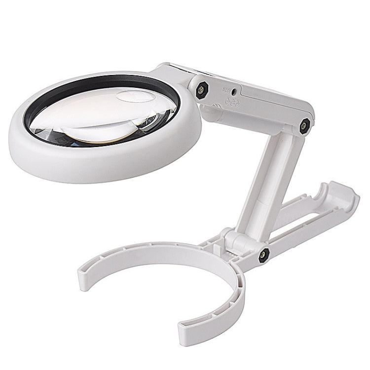 Lente d'ingrandimento portatile con luce LED ricaricabile USB 5x