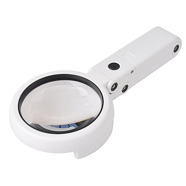 Lente d'ingrandimento portatile con luce LED ricaricabile USB 5x