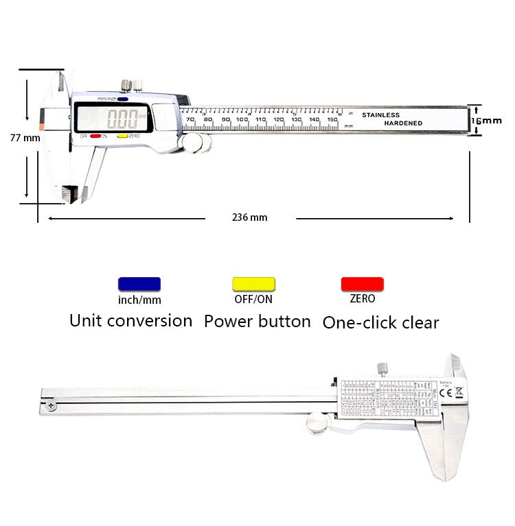 Calibro digitale elettronico in acciaio inossidabile JS-04, JS-04