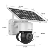 SHIWOJIA Telecamera IP a cupola solare WiFi impermeabile, supporto audio bidirezionale e rilevamento del movimento PIR e visione notturna e scheda TF, SHIWOJIA
