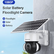 SHIWOJIA Telecamera IP a cupola solare WiFi impermeabile, supporto audio bidirezionale e rilevamento del movimento PIR e visione notturna e scheda TF, SHIWOJIA