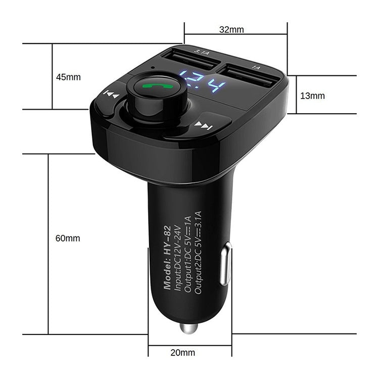 HY82 Car MP3 Ricevitore Bluetooth Caricabatteria da auto doppio USB, HY82 Regular Version, HY82 Fast Charge Version