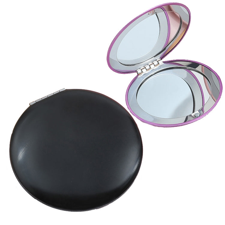 3 PCS Piccolo specchio per trucco Specchio circolare portatile pieghevole a conchiglia, Black, Purple, Sky Blue, Red