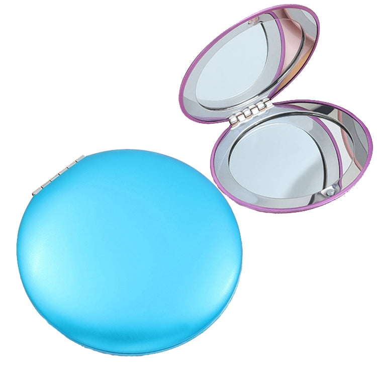 3 PCS Piccolo specchio per trucco Specchio circolare portatile pieghevole a conchiglia, Black, Purple, Sky Blue, Red