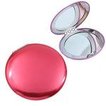 3 PCS Piccolo specchio per trucco Specchio circolare portatile pieghevole a conchiglia, Black, Purple, Sky Blue, Red