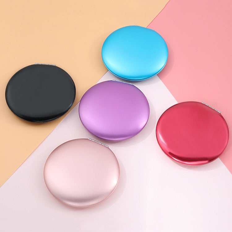 3 PCS Piccolo specchio per trucco Specchio circolare portatile pieghevole a conchiglia, Black, Purple, Sky Blue, Red