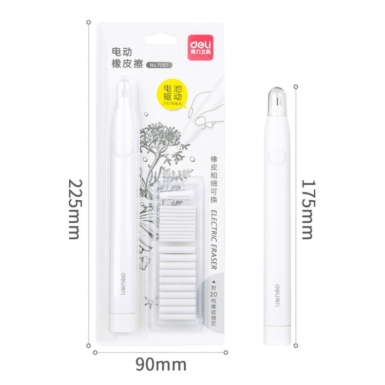 Deli 71107 Electric Eraser Art può sostituire il nucleo in gomma, Black Shell, White Shell