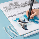 Deli 71107 Electric Eraser Art può sostituire il nucleo in gomma, Black Shell, White Shell