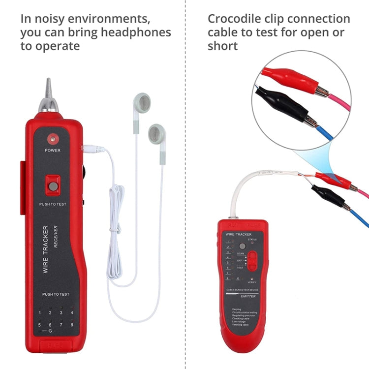 Wire Tracker Network Cable Detector RJ45 RJ11 Tester per linee telefoniche e cavi LAN, RJ45 RJ11 Tester