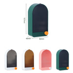 Portasapone con scarico a parete per bagno domestico da 2 pezzi con coperchio, White Gray, White Orange, Pink White, Green Gray