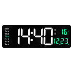 6626 Orologio digitale a LED con display a grande schermo da parete per soggiorno, 16 Inch Orange Temperature, 16 Inch Green Temperature, 16 Inch Blue Temperature, 16 Inch White Temperature