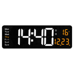6626 Orologio digitale a LED con display a grande schermo da parete per soggiorno, 16 Inch Orange Temperature, 16 Inch Green Temperature, 16 Inch Blue Temperature, 16 Inch White Temperature